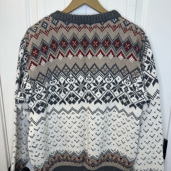 Vintage 90s Eddie Bauer Men's M Fair Isle Nordic Ski Sweater - Picture 5 of 5